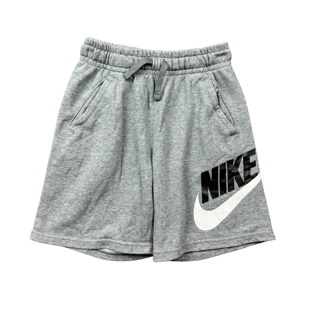 Nike Youth Kids Boy Medium Sportswear Club Fleece Shorts Grey Logo Swoosh
